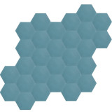 Hexagonale einfarbige Zementfliesen - Blau