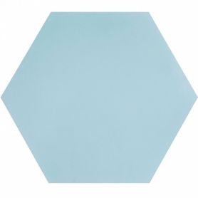 Hexagonale einfarbige Zementfliesen - Hellblau