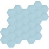 Hexagonale einfarbige Zementfliesen - Hellblau