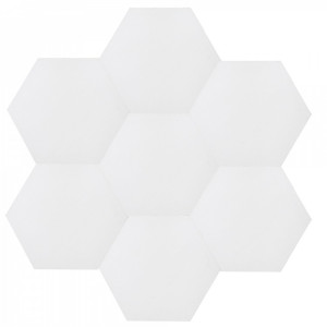 Hexagonale einfarbige Zementfliesen - Weiß