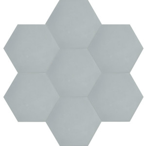 Hexagonale einfarbige Zementfliesen - Grau