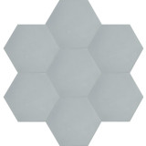 Hexagonale einfarbige Zementfliesen - Grau