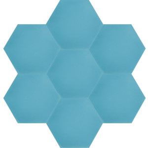 Hexagonale einfarbige Zementfliesen Meer