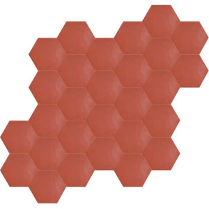 Hexagonale einfarbige Zementfliesen - Rot