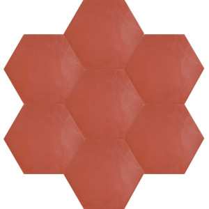 Hexagonale einfarbige Zementfliesen - Rot