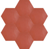 Hexagonale einfarbige Zementfliesen - Rot