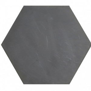 Hexagonale einfarbige Zementfliesen - Schwarz