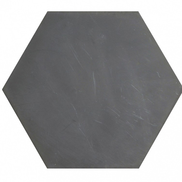 Hexagonale einfarbige Zementfliesen - Schwarz