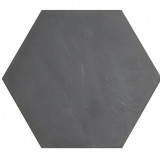 Hexagonale einfarbige Zementfliesen - Schwarz
