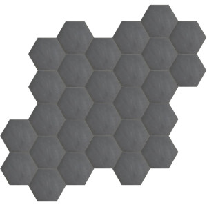 Hexagonale einfarbige Zementfliesen - Schwarz