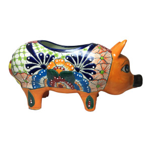 Keramisches Schweinchen – Blumentopf aus Mexiko