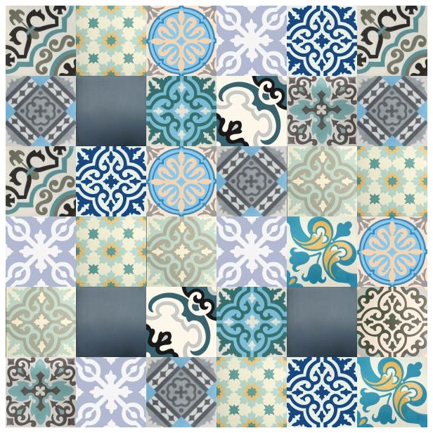 Patchwork - Blaue Premium Zementfliesen