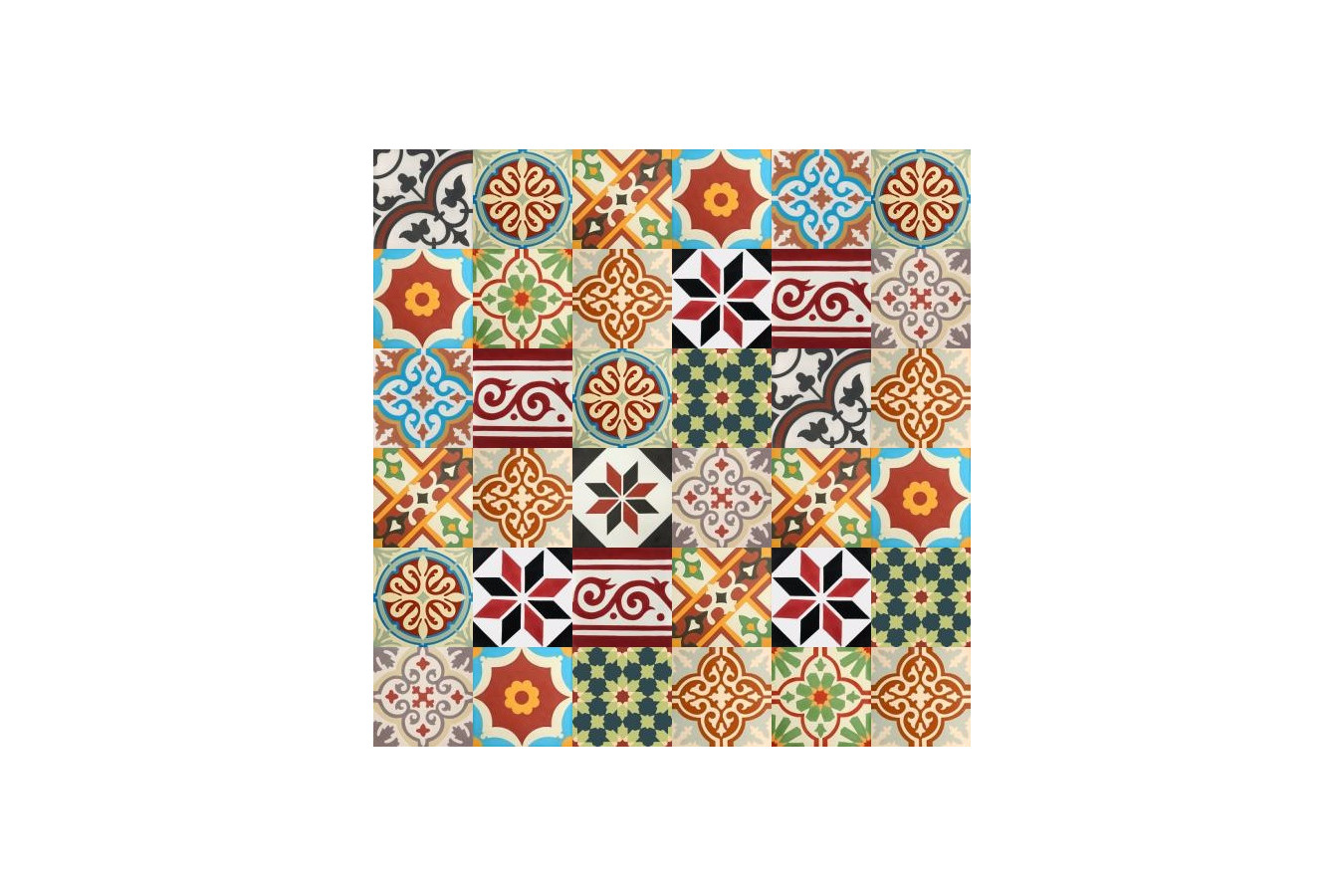 Patchwork - Patchwork Badezimmer Zementfliesen